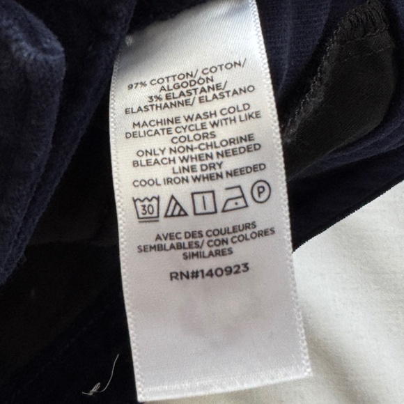 LOFT Women's Velvet Mariner Skinny‎ Pants Deep Space Blue Size 25 Stretch Ankle - Picture 8 of 13